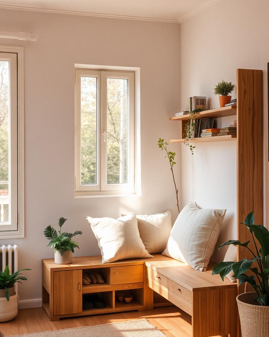 DIY Furniture For Small Apartments, handcrafted bookcase and bench