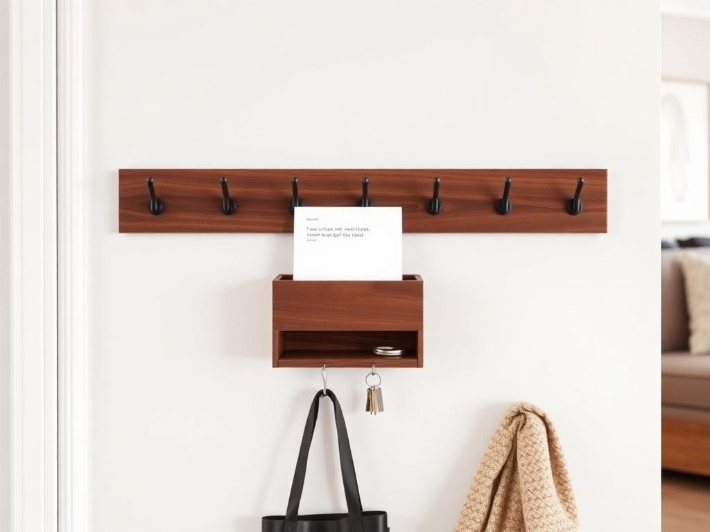 Minimalist entryway organizer woodworking plan for apartment