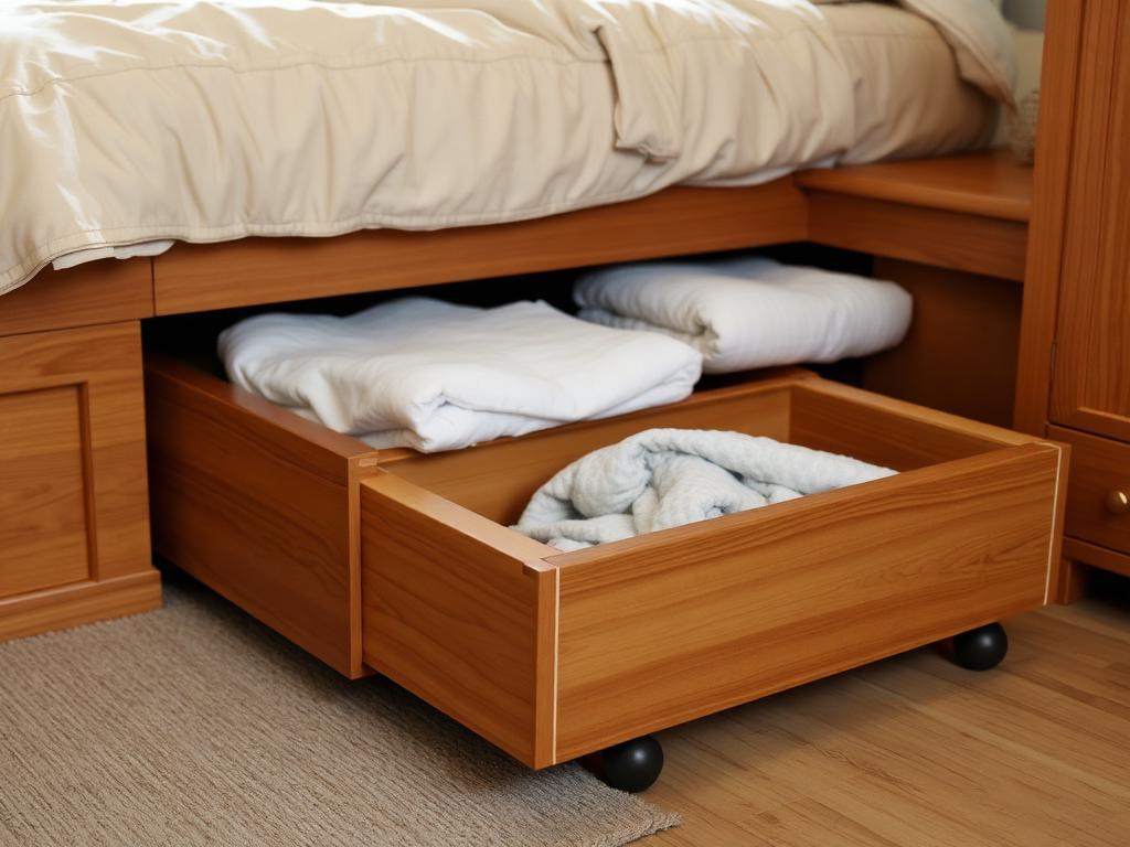 Under bed storage woodworking project for small apartment