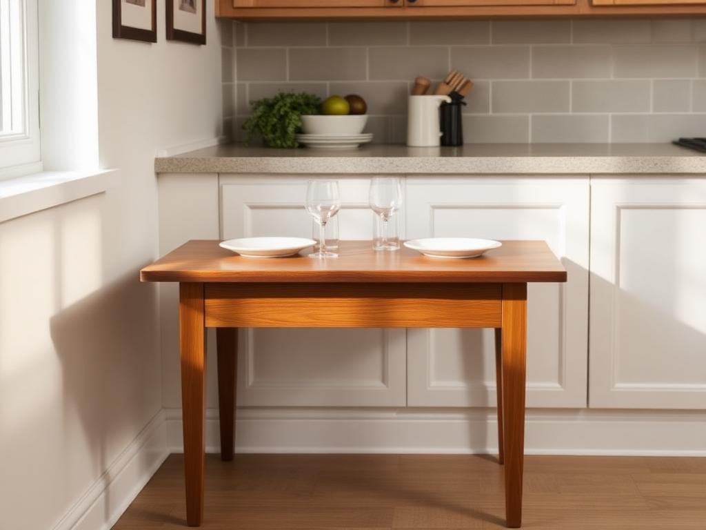 Wall mounted dining table woodworking plan for small space